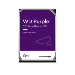 Western Digital HD Purple Surveillance Hard Drive, 6TB, 5400RPM, 64Mb Cache