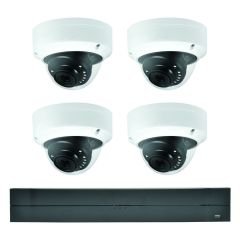 Video Security Bundle - Four 2 MP Fixed Mini Dome HD-CVI Cameras and One 8-Channel Penta-brid Mini DVR