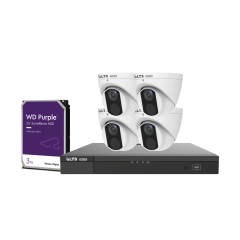 Video Security Bundle – Four Pro-VS 4 MP IP Fixed Turret Cameras (VSIP3442W-28MA), One Pro-VS 8-Channel NVR (VSN7208-P8), & One Western Digital Purple 3 TB Hard Drive (DHWD30PURX)